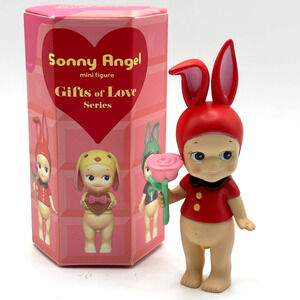 New Kawaii Cupid Angel Mini Figures in Red Rabbit Costume Rose, Cute Toy, Gift